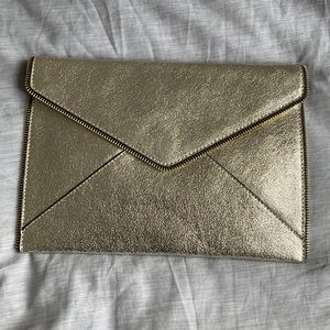 Rebecca minkoff sparkly gold envelope clutch